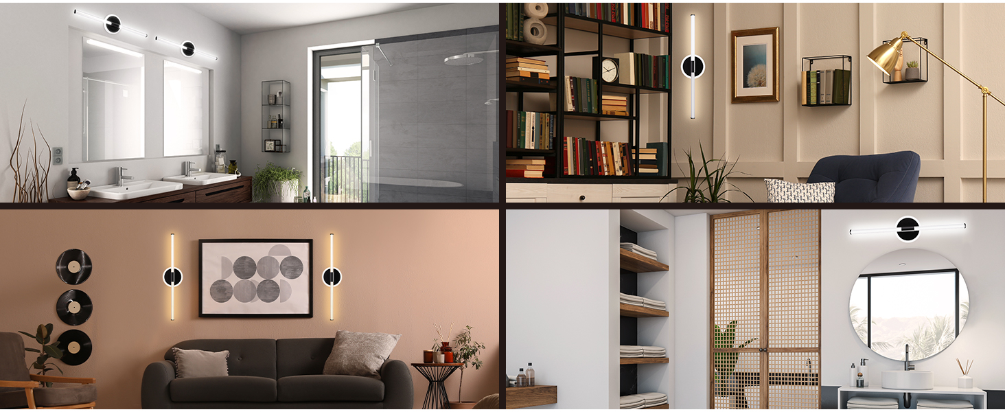 OREiN 25inch LED Vanity Lights Dimmable Bathroom Light 3 Color